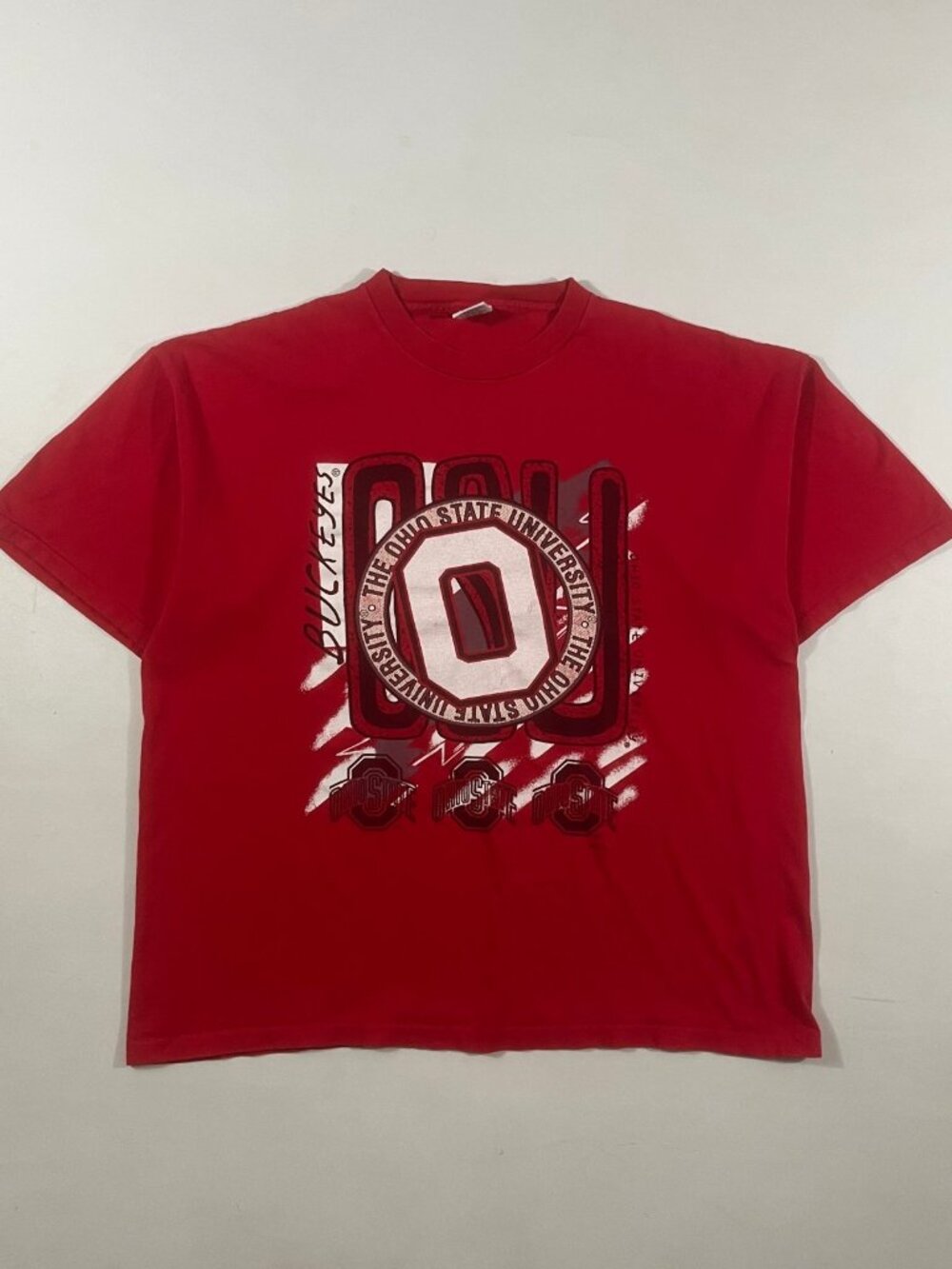 Vintage Y2K Riddell Ohio State Buckeyes OSU Graphic Tee Red XXL